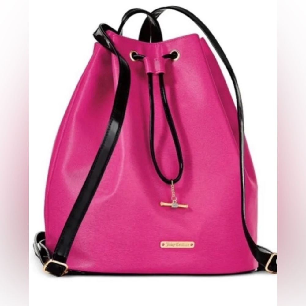 NWT Juicy Couture Hot Pink Patent/Bucket Backpack. Gorgeous!